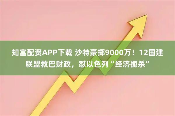 知富配资APP下载 沙特豪掷9000万！12国建联盟救巴财政，怼以色列“经济扼杀”