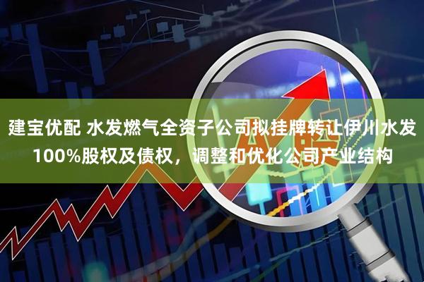 建宝优配 水发燃气全资子公司拟挂牌转让伊川水发100%股权及债权，调整和优化公司产业结构