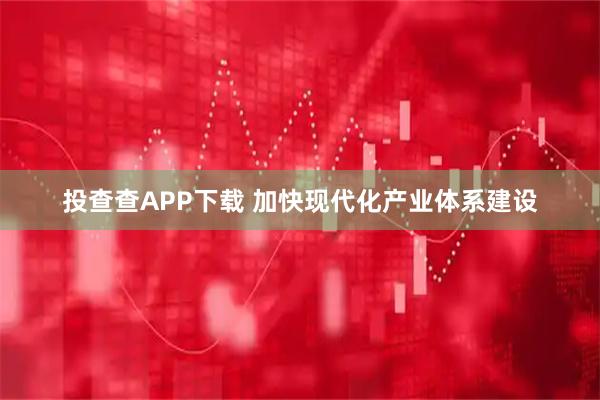 投查查APP下载 加快现代化产业体系建设
